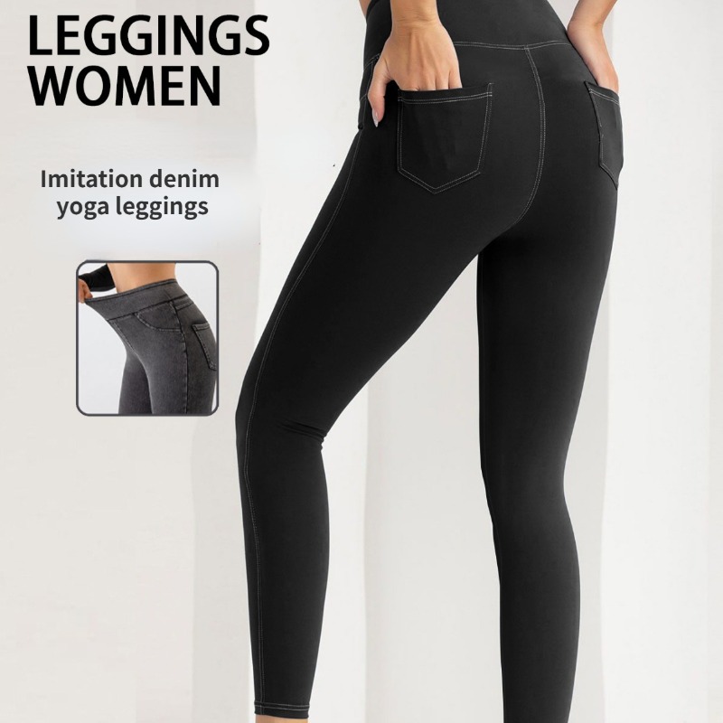 Yoga Fitness Levis - Leggings de yoga imitation denim avec