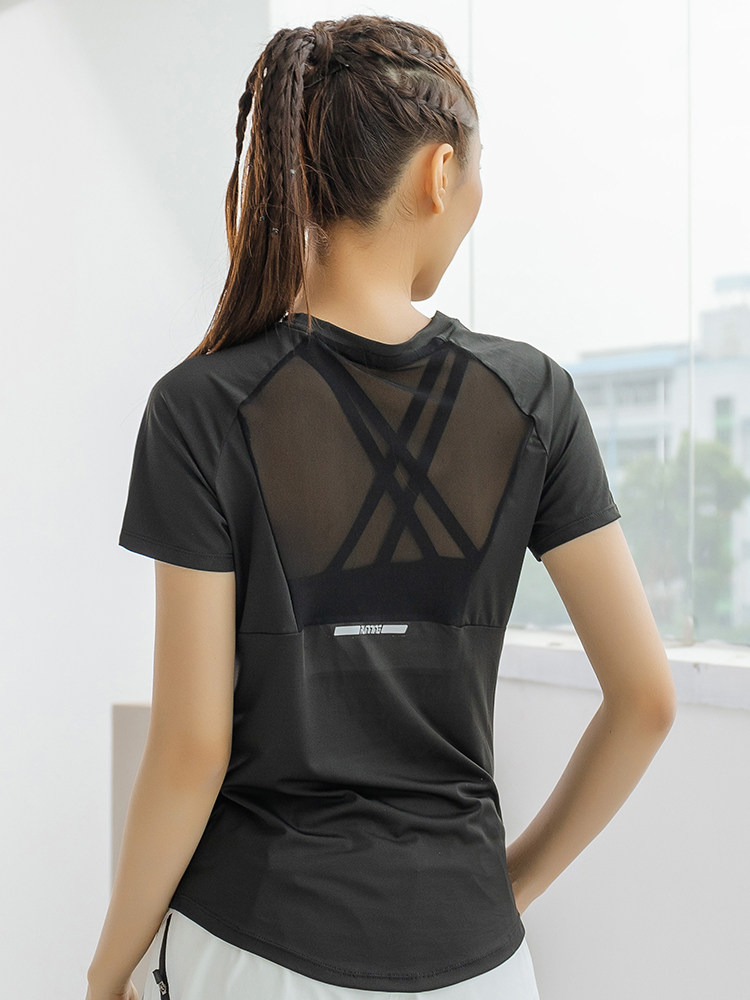 Yoga Fitness Top - T-shirt de sport d'été à manches