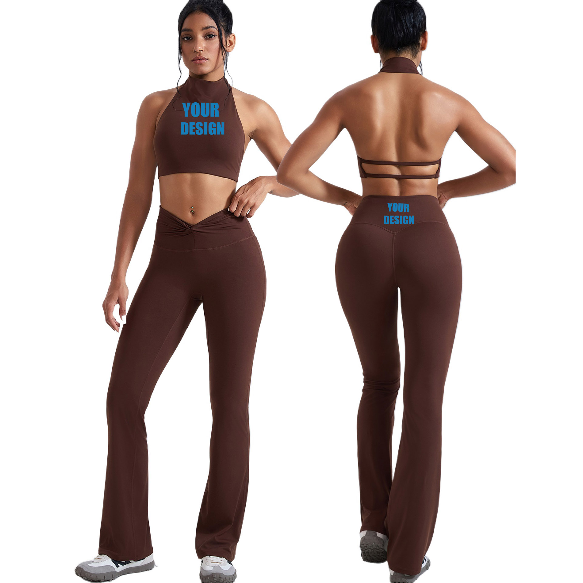 Yoga Fitness Logo - Ensemble deux pièces personnalisé avec LOGO