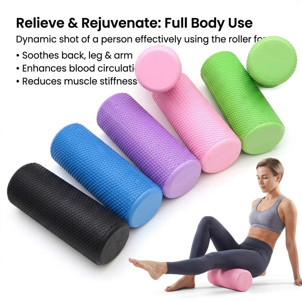 Yoga Fitness World - Rouleau de yoga en mousse EVA