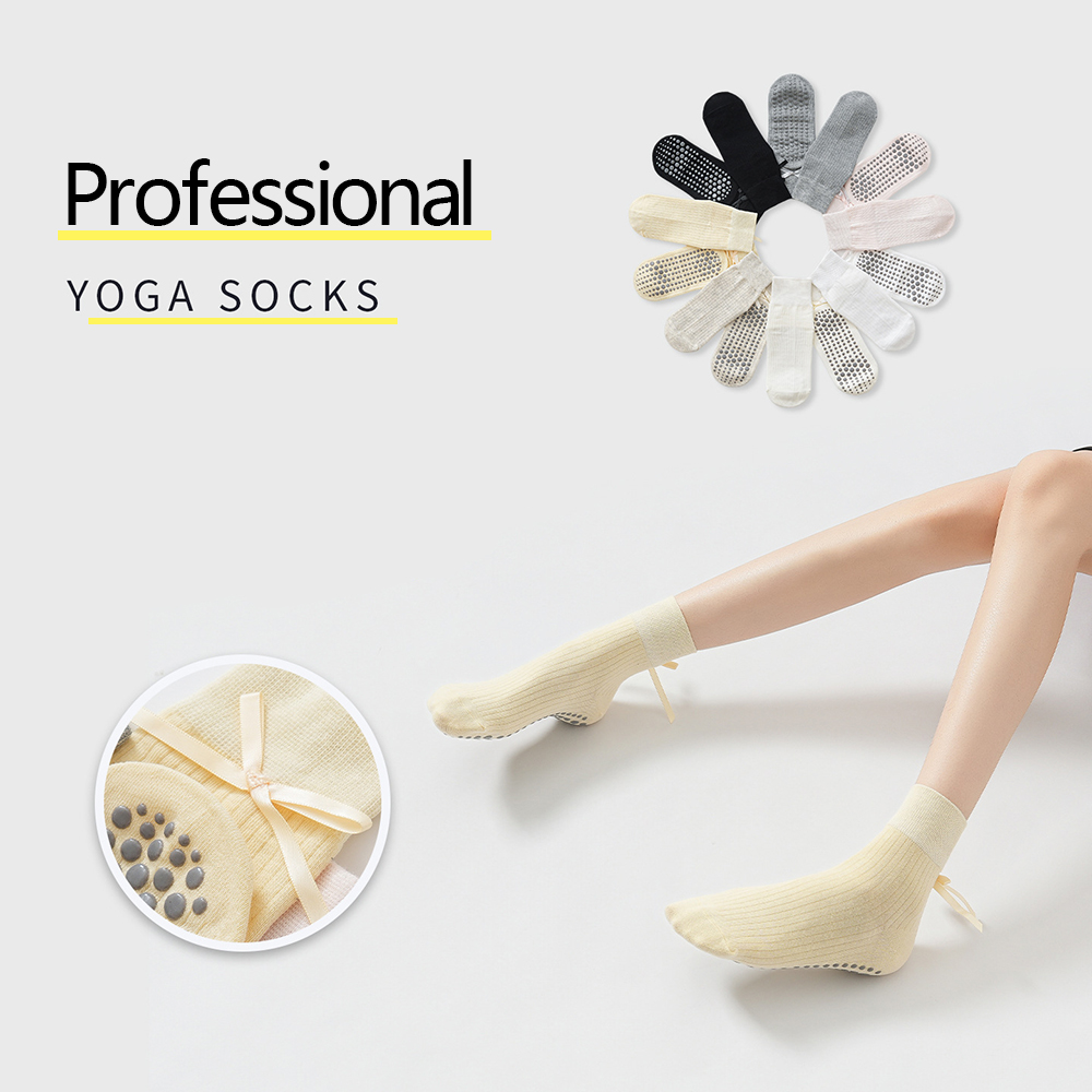 Yoga Fitness Pilates - Chaussettes de yoga à nœud mignon
