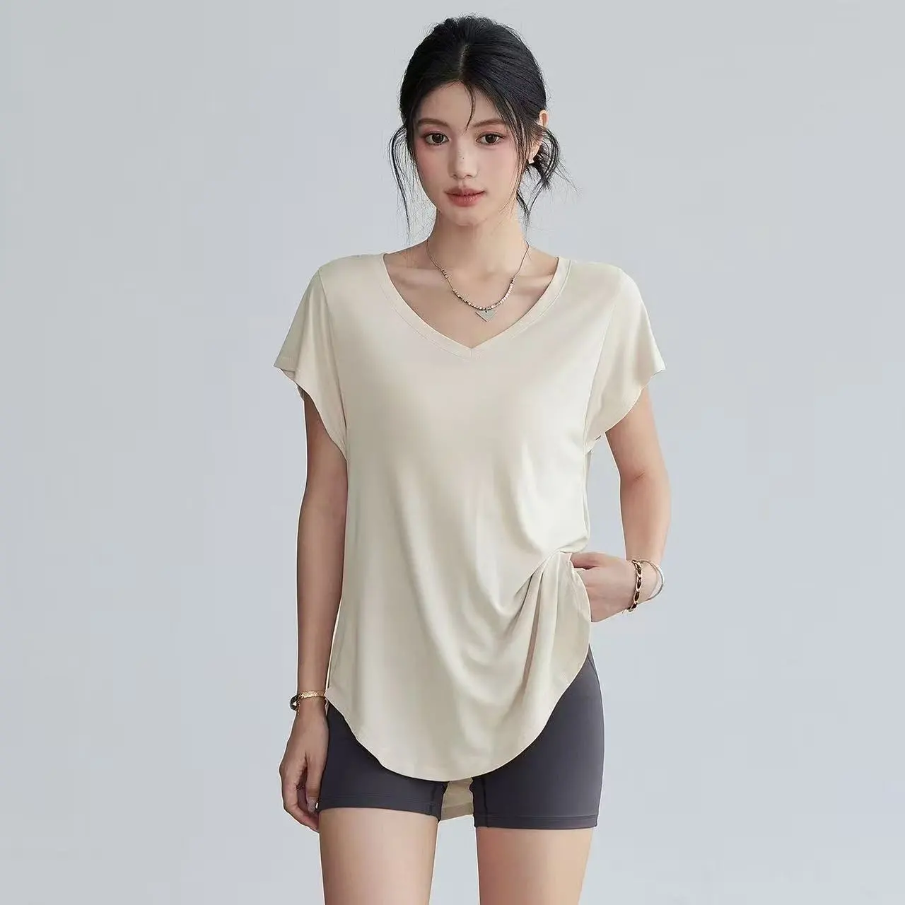 Yoga Fitness Top - T-shirt de yoga amincissant à col