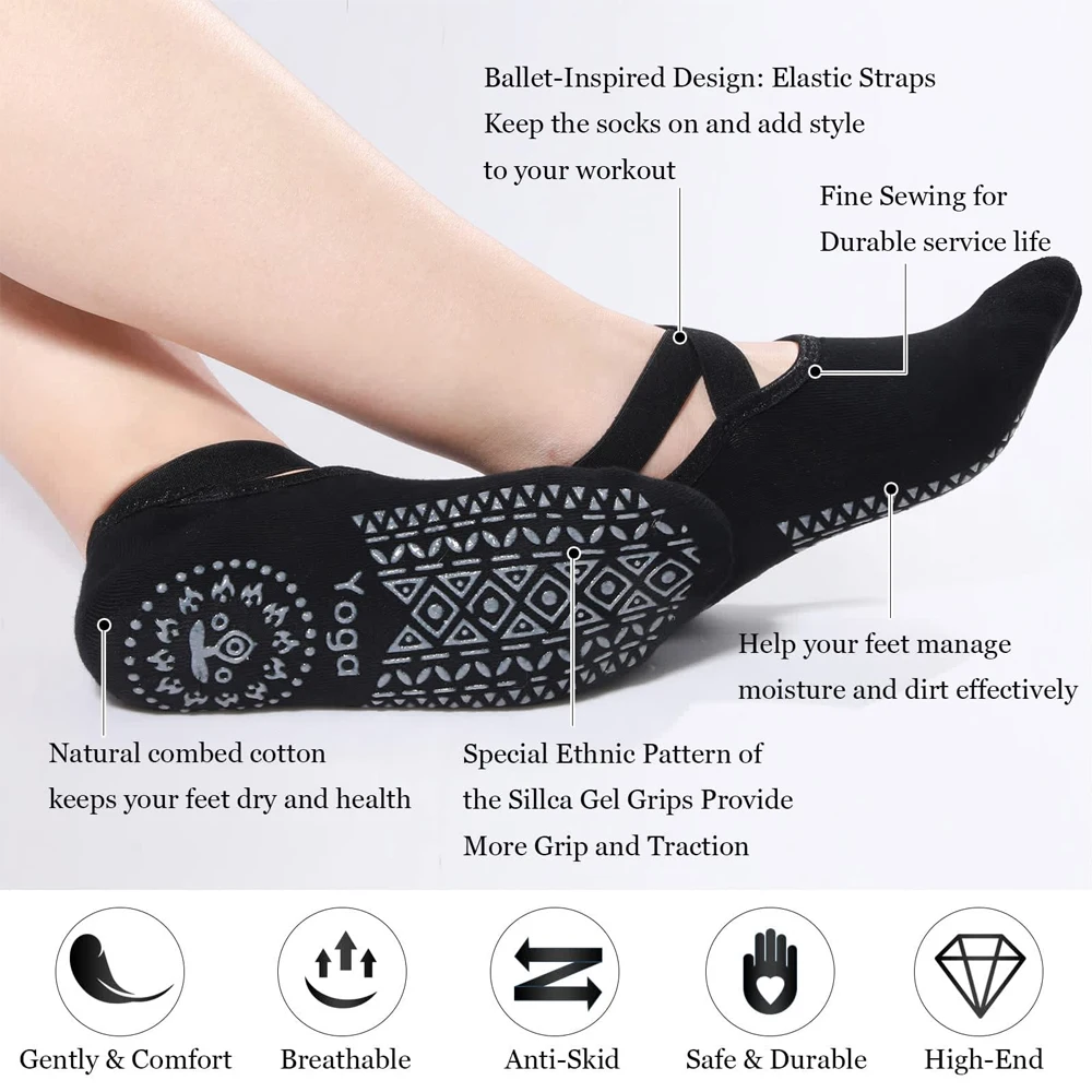 1 paire de chaussettes de yoga - Yoga Dance & Fitness Center Llc avis et prix