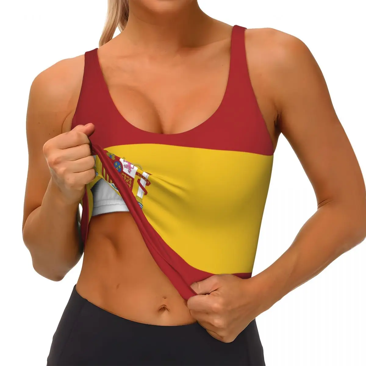 Espagne drapeau Tops basiques  - Yoga Fitness Top avis et prix