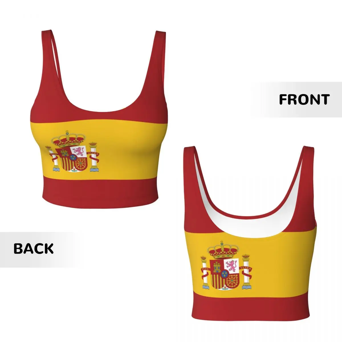 Espagne drapeau Tops basiques  - Yoga Fitness Top avis et prix